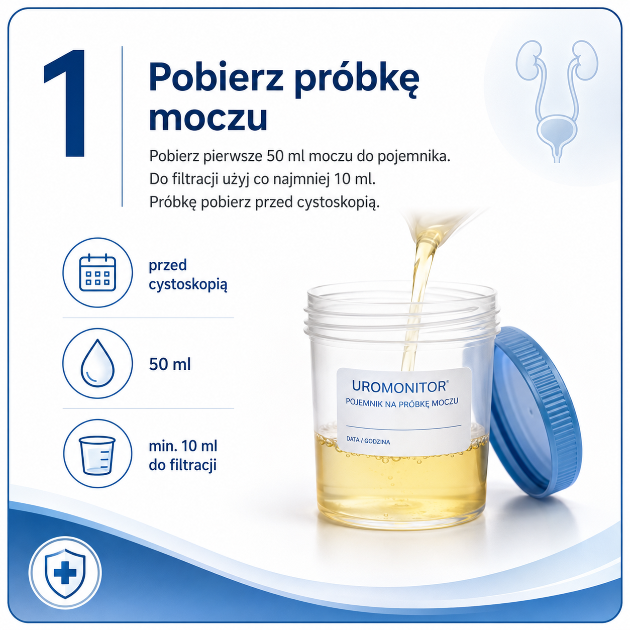 Uromonitor – krok 1: Pobierz próbkę moczu