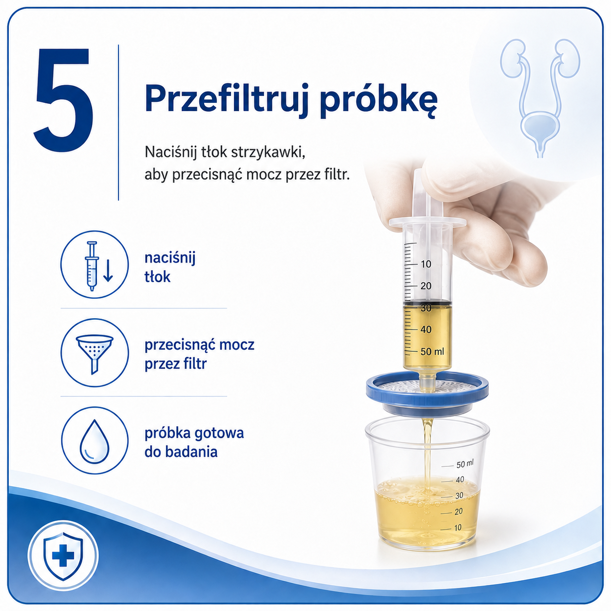 Uromonitor – krok 5: Przefiltruj próbkę