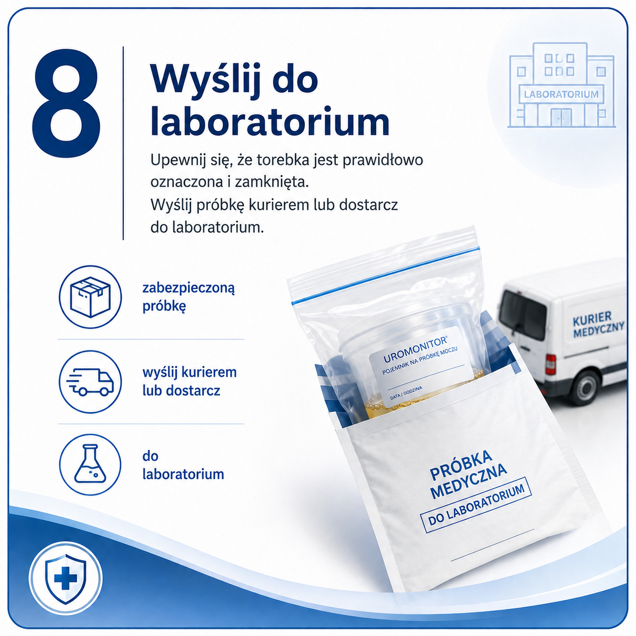 Uromonitor – krok 8: Wyślij do laboratorium
