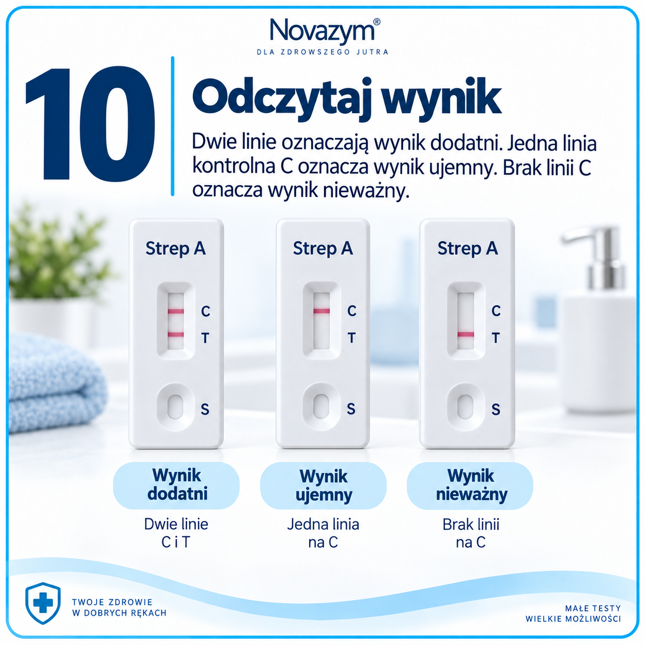 Strep A krok 10 – odczytaj wynik testu